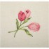 Набор полотенец из 2-х шт "тюльпан",50х30см, махра шамп+рогожка  роз. 100% хлопок SANTALINO (850-453-94)