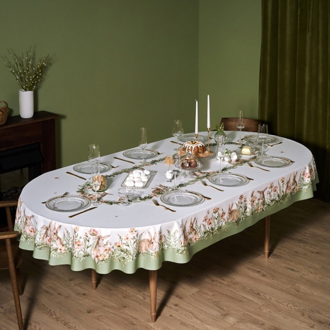 Скатерть овальная "sense" ,180х300см ,зеленый,100%хлопок ,твил Lefard (850-753-42) Скатерть овальная "sense" ,180х300см ,зеленый,100%хлопок ,твил Lefard (850-753-42)