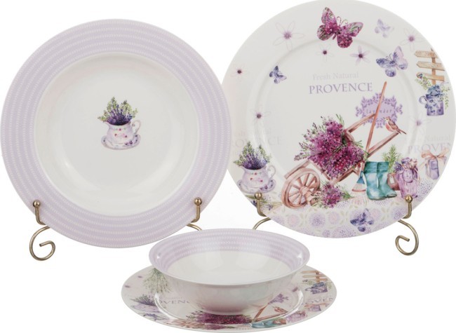 Столовый сервиз "лавандовая весна" на 6 персон 24 пр. диаметр=22/19/23/13 см. Lefard (87-098)