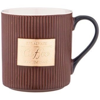 Кружка кофейного цвета с золотой деталью 400 мл 12,5*9,3*10см Lefard (756-414)