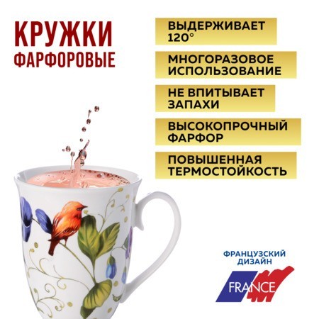 Набор кружек 4пр 300мл фарфор LR (х12). (60066-Н1) Набор кружек 4пр 300мл фарфор LR (х12). (60066-Н1)