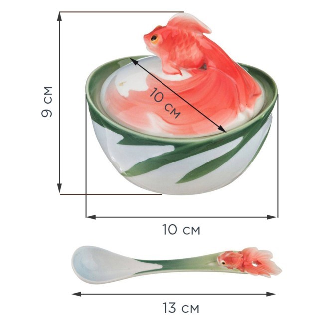 Икорница lefard "золотая рыбка" с крышкой и ложкой 10*10*9 см Lefard (58-141) Икорница lefard "золотая рыбка" с крышкой и ложкой 10*10*9 см Lefard (58-141)