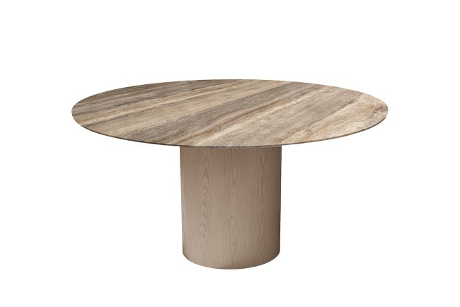 Стол обеденный d150*76см каменная столешница, шпон (TT-00012992)