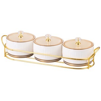 Набор банок lefard "herbal" с пластик. крышкой 3 шт. 230 мл на металл. подставке Lefard (42-486)