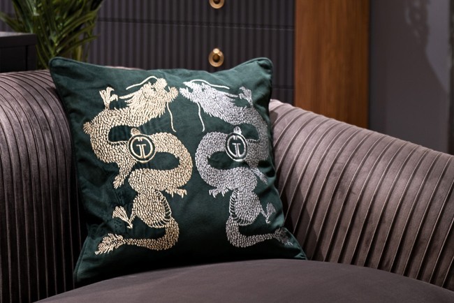 Подушка вышивка "Пара драконов" зеленый 45*45см (TT-00013441)