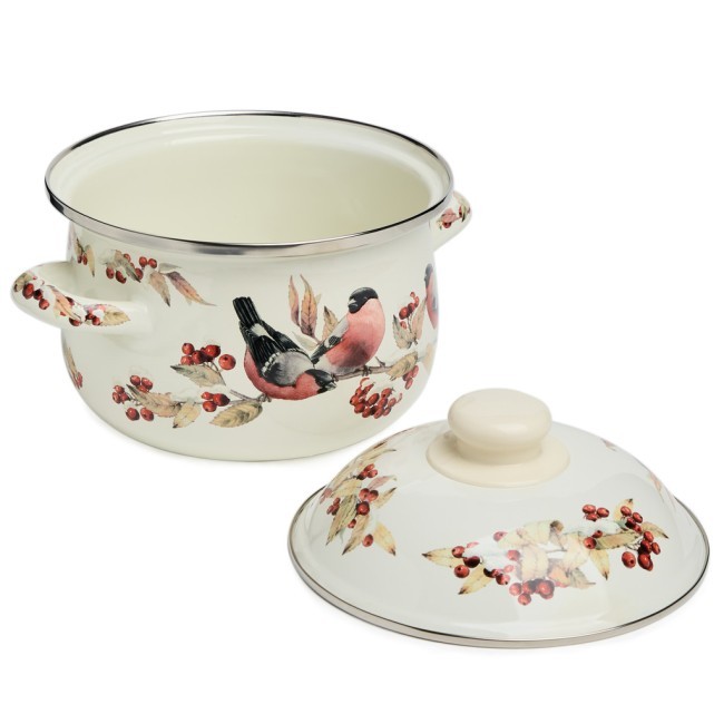 Кастрюля agness эмалированная с эмал.крышкой серия "снегири", 2.0 л, 18*11 см Agness (934-746) Кастрюля agness эмалированная с эмал.крышкой серия "снегири", 2.0 л, 18*11 см Agness (934-746)