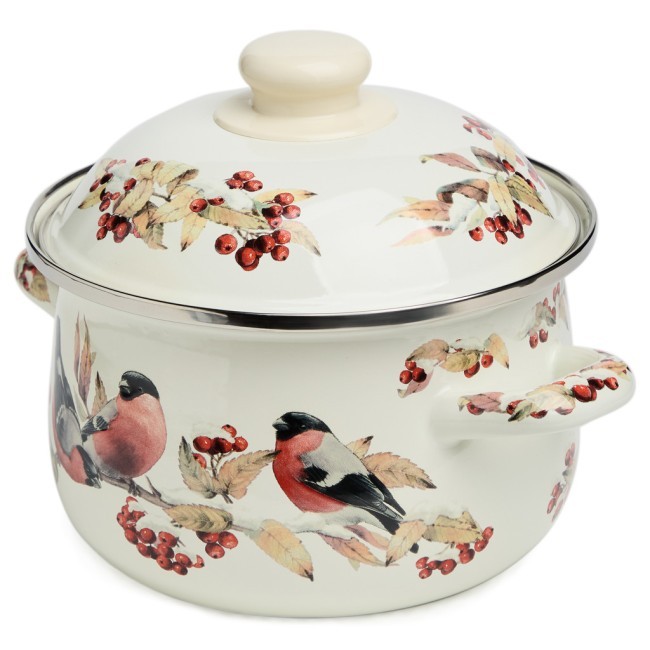 Кастрюля agness эмалированная с эмал.крышкой серия "снегири", 2.0 л, 18*11 см Agness (934-746) Кастрюля agness эмалированная с эмал.крышкой серия "снегири", 2.0 л, 18*11 см Agness (934-746)