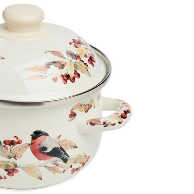 Кастрюля agness эмалированная с эмал.крышкой серия "снегири", 2.0 л, 18*11 см Agness (934-746) Кастрюля agness эмалированная с эмал.крышкой серия "снегири", 2.0 л, 18*11 см Agness (934-746)