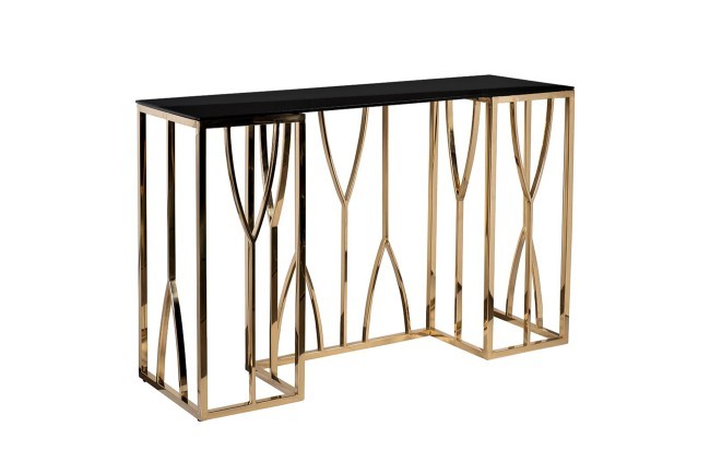 Консоль стекло черн./золото 120*40*78см (TT-00004424) Консоль стекло черн./золото 120*40*78см (TT-00004424)