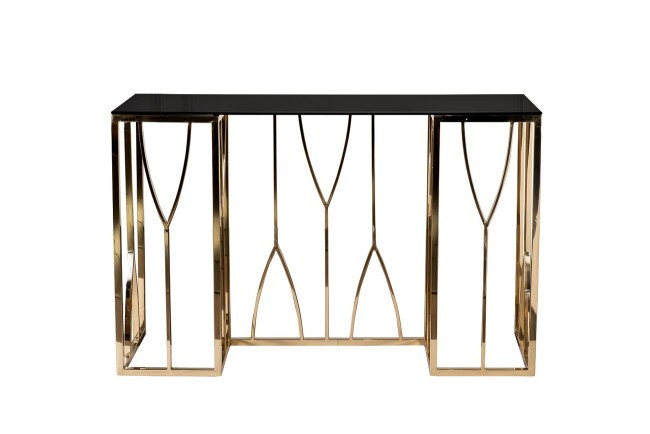 Консоль стекло черн./золото 120*40*78см (TT-00004424) Консоль стекло черн./золото 120*40*78см (TT-00004424)