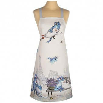 Фартук "синие коты. париж", 100% хлопок,твил, белый Lefard (850-717-7)