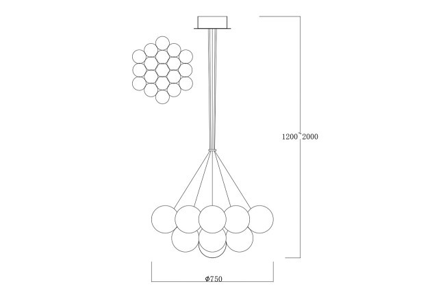 Светильник подвесной "Globo" d.70см, металл цвет золото (TT-00013008)