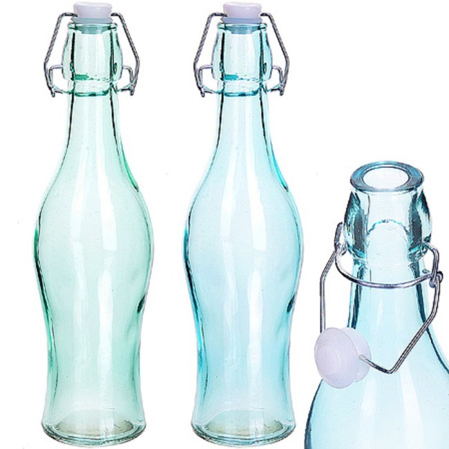 Бутылка 0,500 л стекло с крышкой LR (х24)цвет в ассортименте (27823)