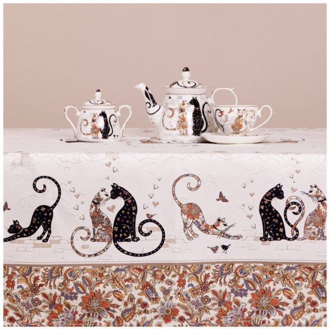 Скатерть "парижские коты" 160х220 см твилл водооталкивающая пропитка Lefard (850-746-21) Скатерть "парижские коты" 160х220 см твилл водооталкивающая пропитка Lefard (850-746-21)