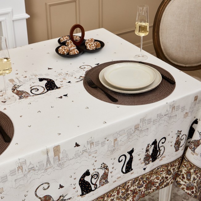 Скатерть "парижские коты" 160х220 см твилл водооталкивающая пропитка Lefard (850-746-21) Скатерть "парижские коты" 160х220 см твилл водооталкивающая пропитка Lefard (850-746-21)