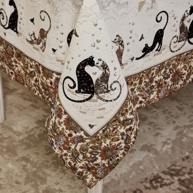 Скатерть "парижские коты" 160х220 см твилл водооталкивающая пропитка Lefard (850-746-21) Скатерть "парижские коты" 160х220 см твилл водооталкивающая пропитка Lefard (850-746-21)