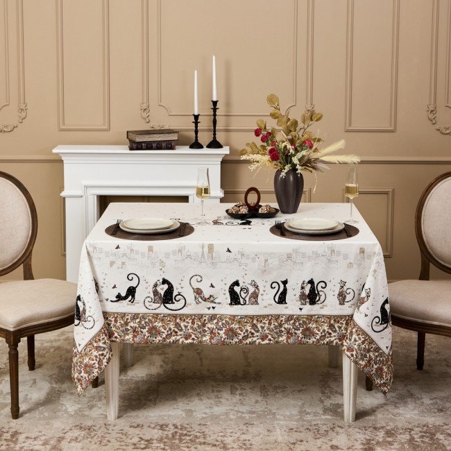 Скатерть "парижские коты" 160х220 см твилл водооталкивающая пропитка Lefard (850-746-21) Скатерть "парижские коты" 160х220 см твилл водооталкивающая пропитка Lefard (850-746-21)