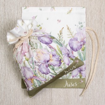 Набор мешочков из 2-х шт "ирисы " 17х23см,100% хлопок,белый ,твил,пропитка Lefard (850-743-91)