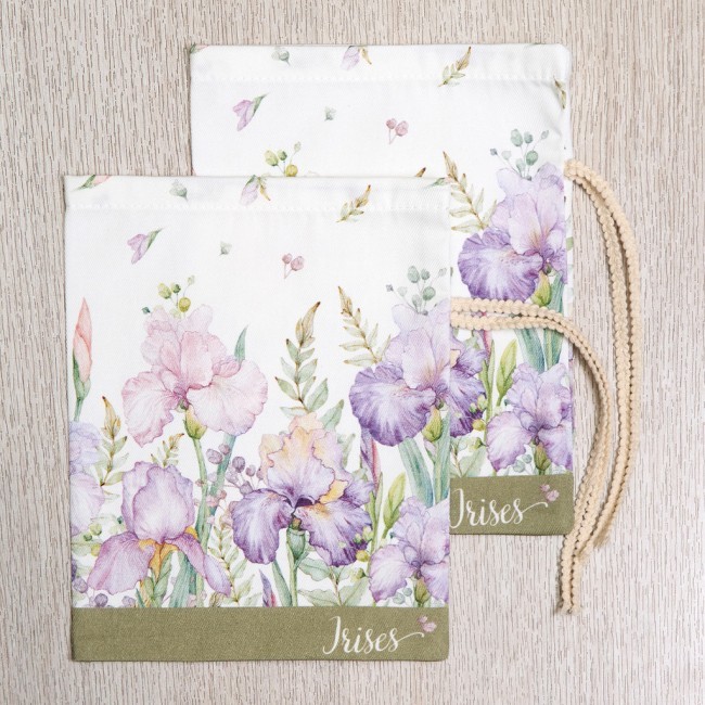 Набор мешочков из 2-х шт "ирисы " 17х23см,100% хлопок,белый ,твил,пропитка Lefard (850-743-91) Набор мешочков из 2-х шт "ирисы " 17х23см,100% хлопок,белый ,твил,пропитка Lefard (850-743-91)