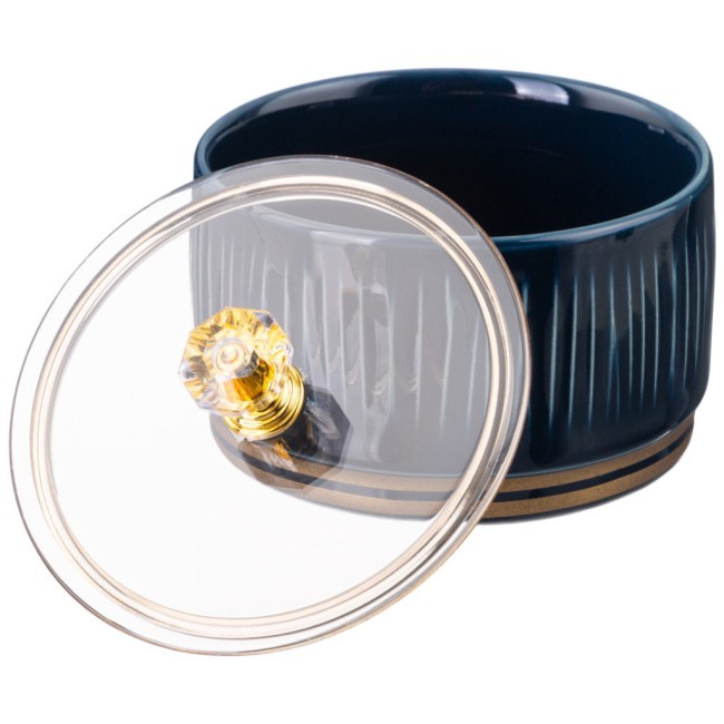 Набор банок lefard "herbal" с пластик. крышкой 3 шт. 230 мл на металл. подставке синий Lefard (42-487)