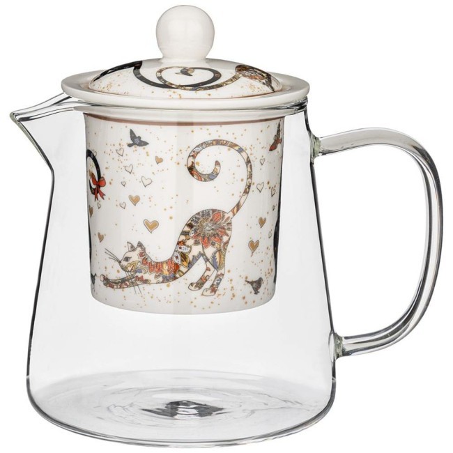 Чайник стеклянный с ситом lefard "парижские коты" 400 мл Lefard (104-834) Чайник стеклянный с ситом lefard "парижские коты" 400 мл Lefard (104-834)