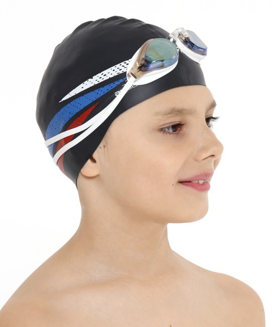 Шапочка для плавания 25DEGREES Russia JR Black, силикон, подростковый (1435805)