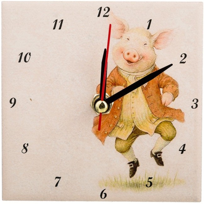 Часы "свинки: радость" высота=10 см ООО "глассмун" (354-1636)