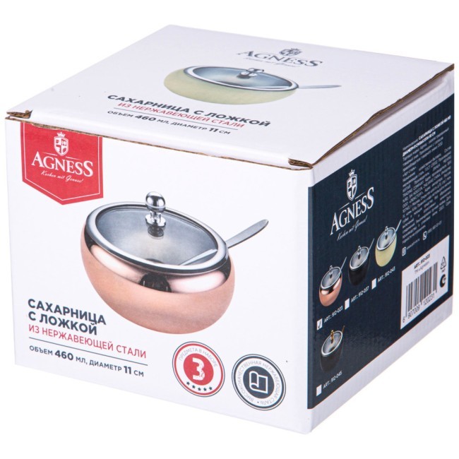 Сахарница agness "rosso" с ложкой 460 мл диаметр=11 см высота=10 см Agness (912-023) Сахарница agness "rosso" с ложкой 460 мл диаметр=11 см высота=10 см Agness (912-023)