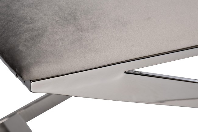 Банкетка св.-серый велюр/хром 120,5*45*44,5см (TT-00007646)