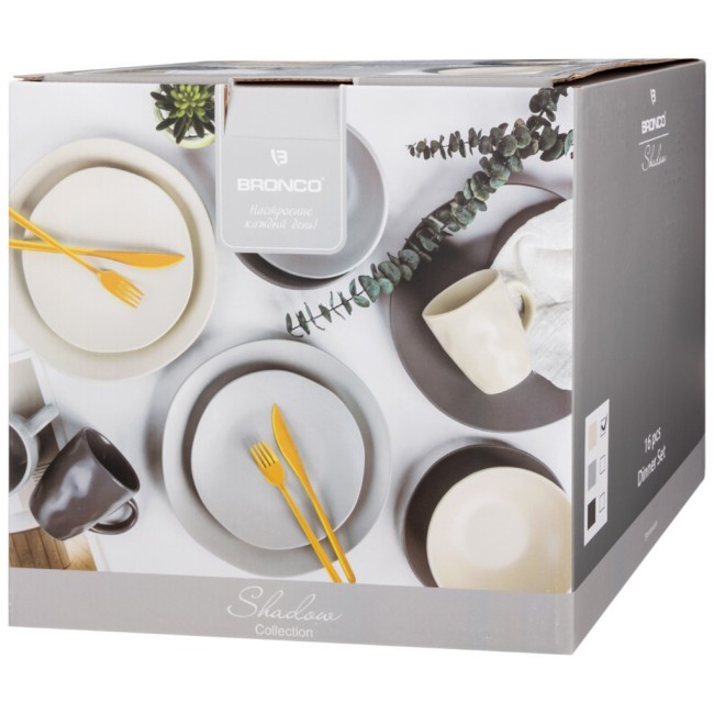 Набор посуды обеденный bronco "shadow" на 4 пер. 16 пр. бежевый Bronco (577-179)