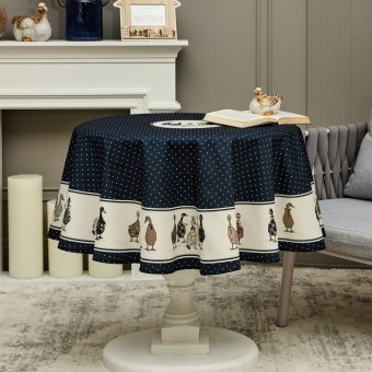 Скатерть круглая "family farm" 150см ,синий, 100% хлопок, твил, с пропиткой Lefard (850-742-23) Скатерть круглая "family farm" 150см ,синий, 100% хлопок, твил, с пропиткой Lefard (850-742-23)