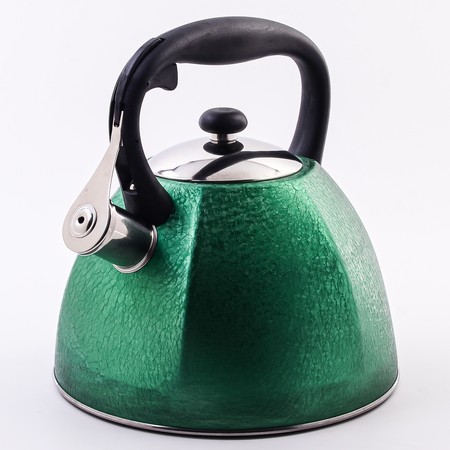 Чайник со свистком зелёный 3 л нерж/ст/пластик (5063-1)