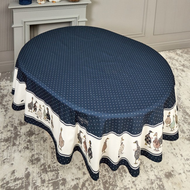 Скатерть овальная "family farm" 160х220 см ,синий, 100% хлопок, твил, с пропиткой Lefard (850-742-26) Скатерть овальная "family farm" 160х220 см ,синий, 100% хлопок, твил, с пропиткой Lefard (850-742-26)