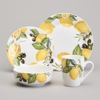 Набор посуды обеденный lefard "лемон три" на 4 пер. 16 пр. Lefard (358-2220)