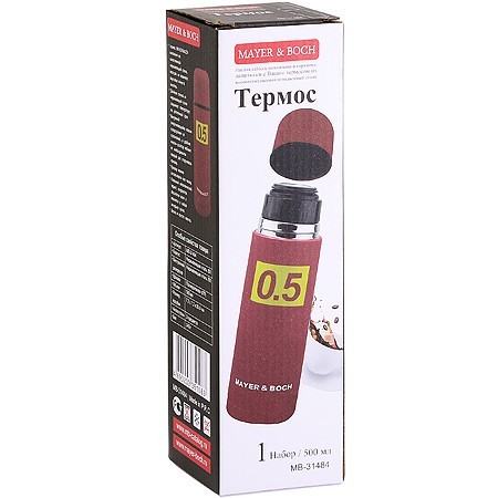 Термос 0,5л нерж/сталь, красный Mayer&Boch (31484) Термос 0,5л нерж/сталь, красный Mayer&Boch (31484)