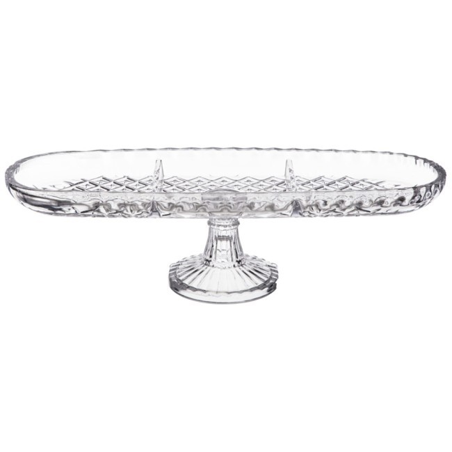 Блюдо на ножке овальное 3 секции 39x14 см Alegre Glass (337-038)
