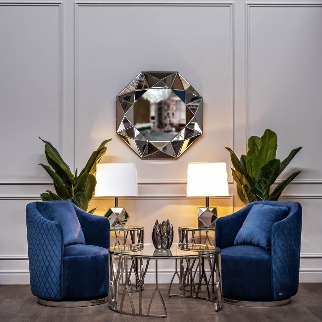 Стол журнальный стекло прозр./серебро d90*45см (TT-00001829) Стол журнальный стекло прозр./серебро d90*45см (TT-00001829)