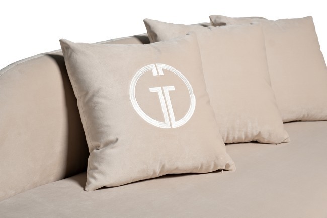 Диван Lea трехместный, велюр кремовый 290*112*75см (TT-00011163)