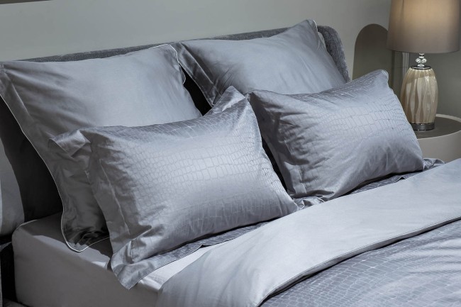 Пододеяльник сатин жаккард Серпенте серый 215*150 (TT-00010362)