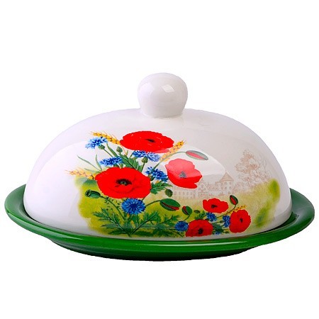 Масленка с крышкой 17,8х13,3х9,8см 2пр Цветущие Маки LR (60280)