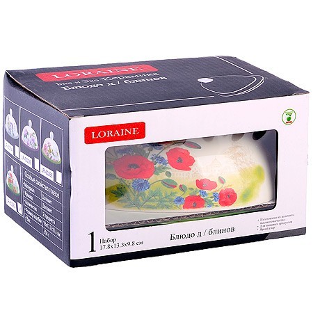 Масленка с крышкой 17,8х13,3х9,8см 2пр Цветущие Маки LR (60280)