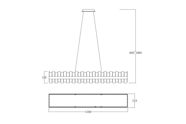 Люстра подвесная прямоуг. 120см (TT-00013013)