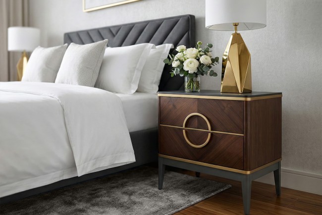 Тумба прикроватная шпон 2 ящика 60*60*40см (TT-00016516)