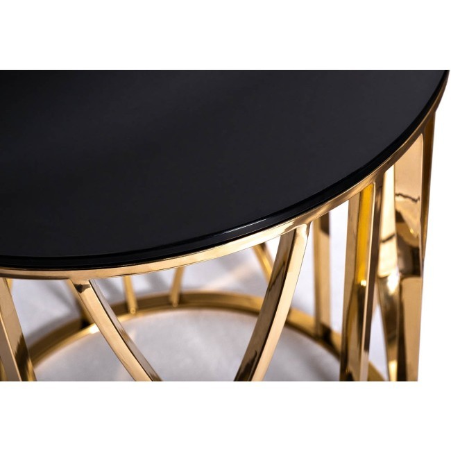 Стол журнальный стекло черн./золото d50*55см (TT-00001828) Стол журнальный стекло черн./золото d50*55см (TT-00001828)