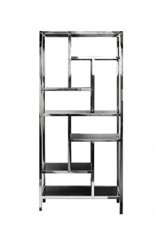 Стеллаж серебристый/темн.ст. 80*35*180см (TT-00001194)