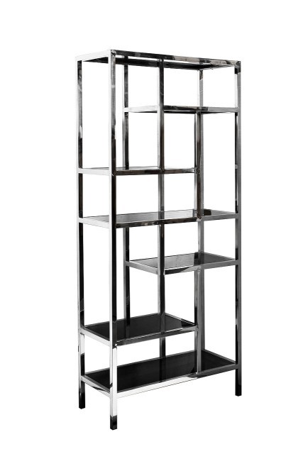 Стеллаж серебристый/темн.ст. 80*35*180см (TT-00001194)