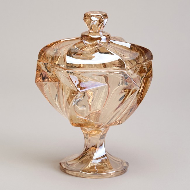 Блюдо с крышкой на ножке "bohema" amber диаметр=11,5 см высота=16,5 см Lefard (195-233)