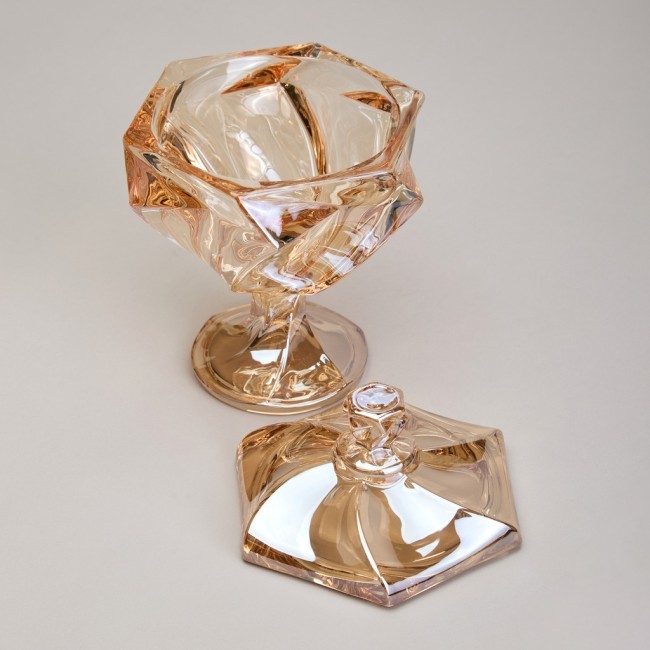 Блюдо с крышкой на ножке "bohema" amber диаметр=11,5 см высота=16,5 см Lefard (195-233)