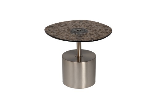 Стол журнальный, стекло рельефное тонированное d 52*50*45см (TT-00014152) Стол журнальный, стекло рельефное тонированное d 52*50*45см (TT-00014152)