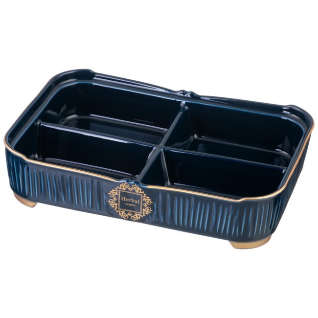 Менажница lefard "herbal"  4 секции 31*22*11 см со стеклянной крышкой синяя Lefard (42-489) Менажница lefard "herbal"  4 секции 31*22*11 см со стеклянной крышкой синяя Lefard (42-489)